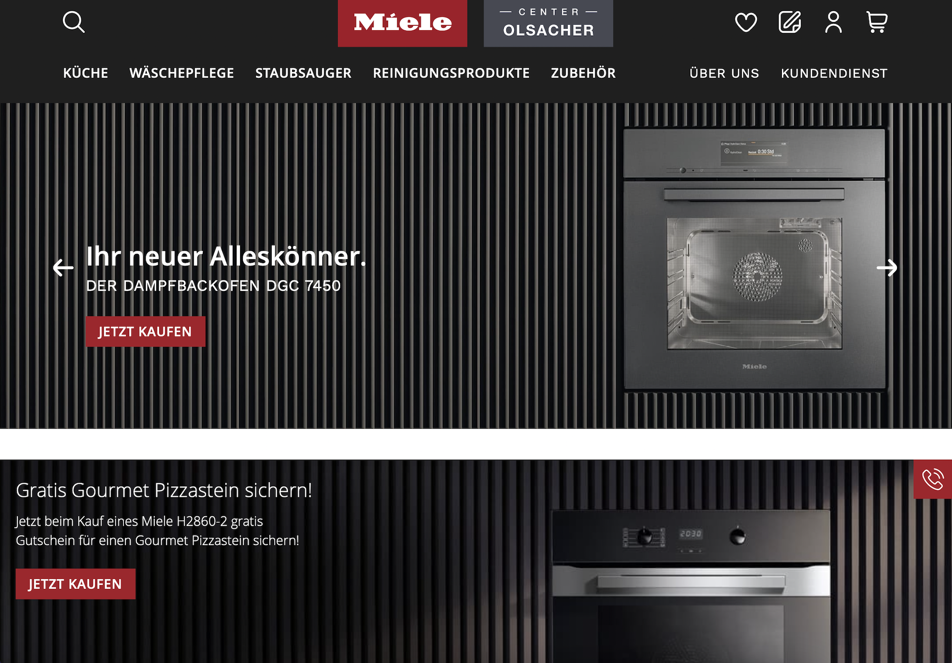 Miele Online Shop in Villach & Spittal, Miele Center Olsacher